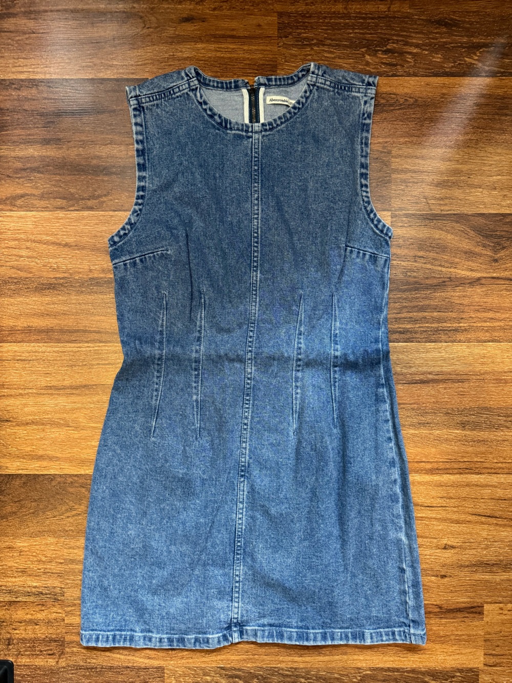 Abercrombie & Fitch Light Blue Denim Dress with Zipper Detail